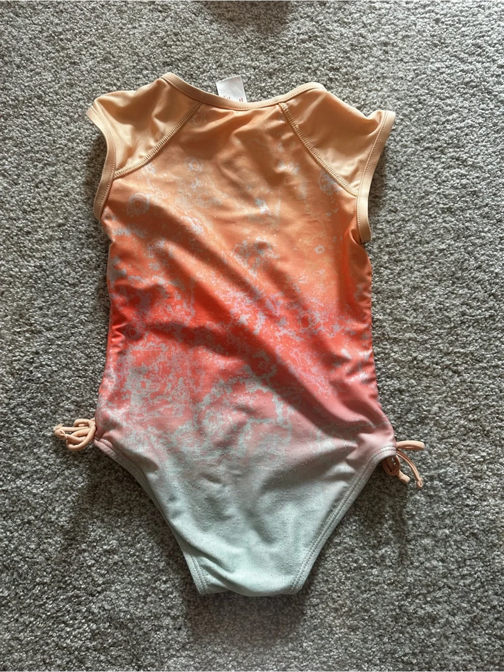 Cat & Jack Peach Coral Zip Front Girls One-Piece Swimsuit